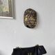 Ancient African mask Luba wood and shell