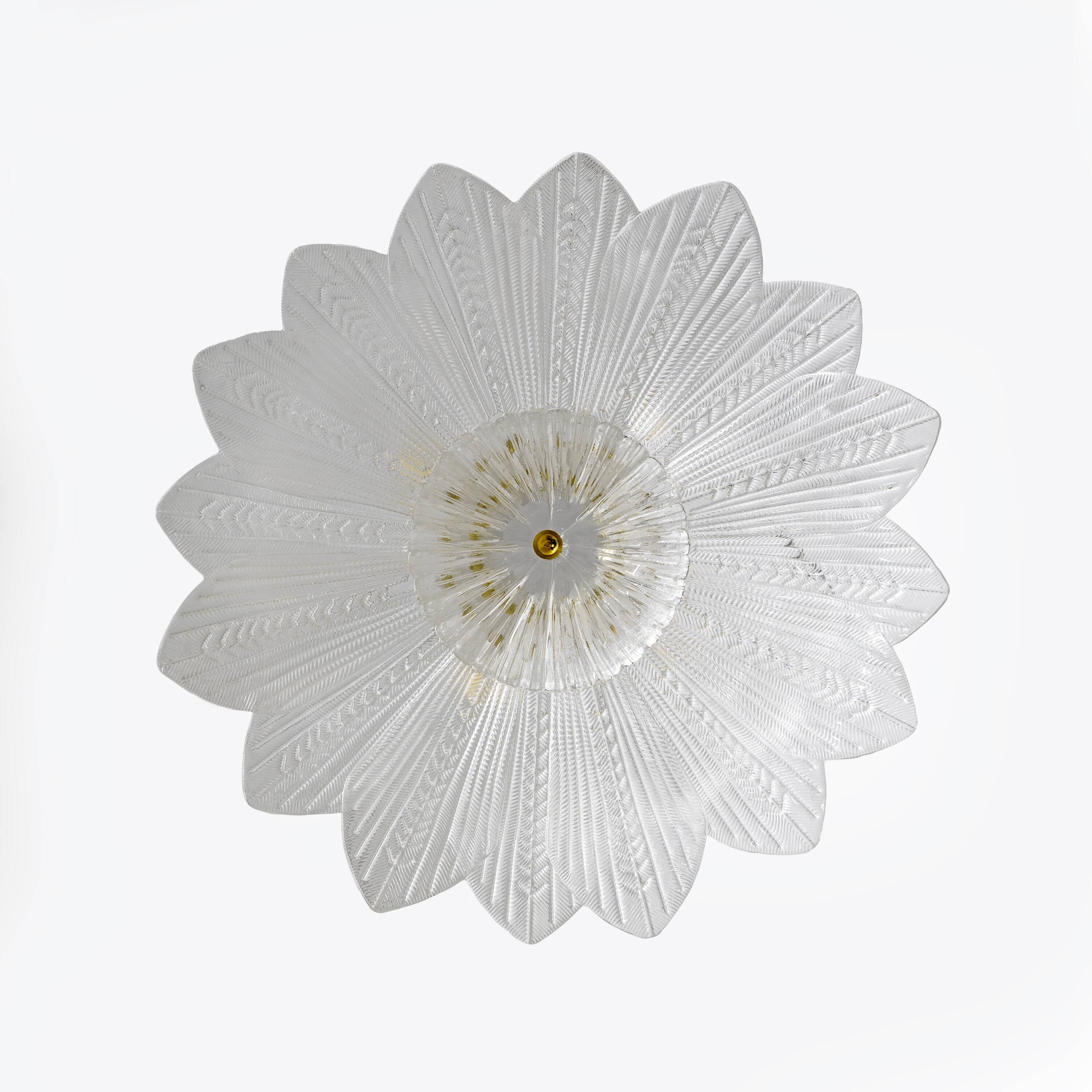 Mid-Century Modern “Margherita” Murano Glass Ceiling Light