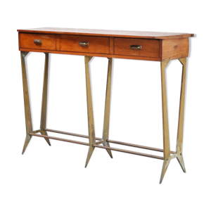 Console en bois et laiton, italie