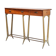 Sculptural wood & brass console table, italy 1950's