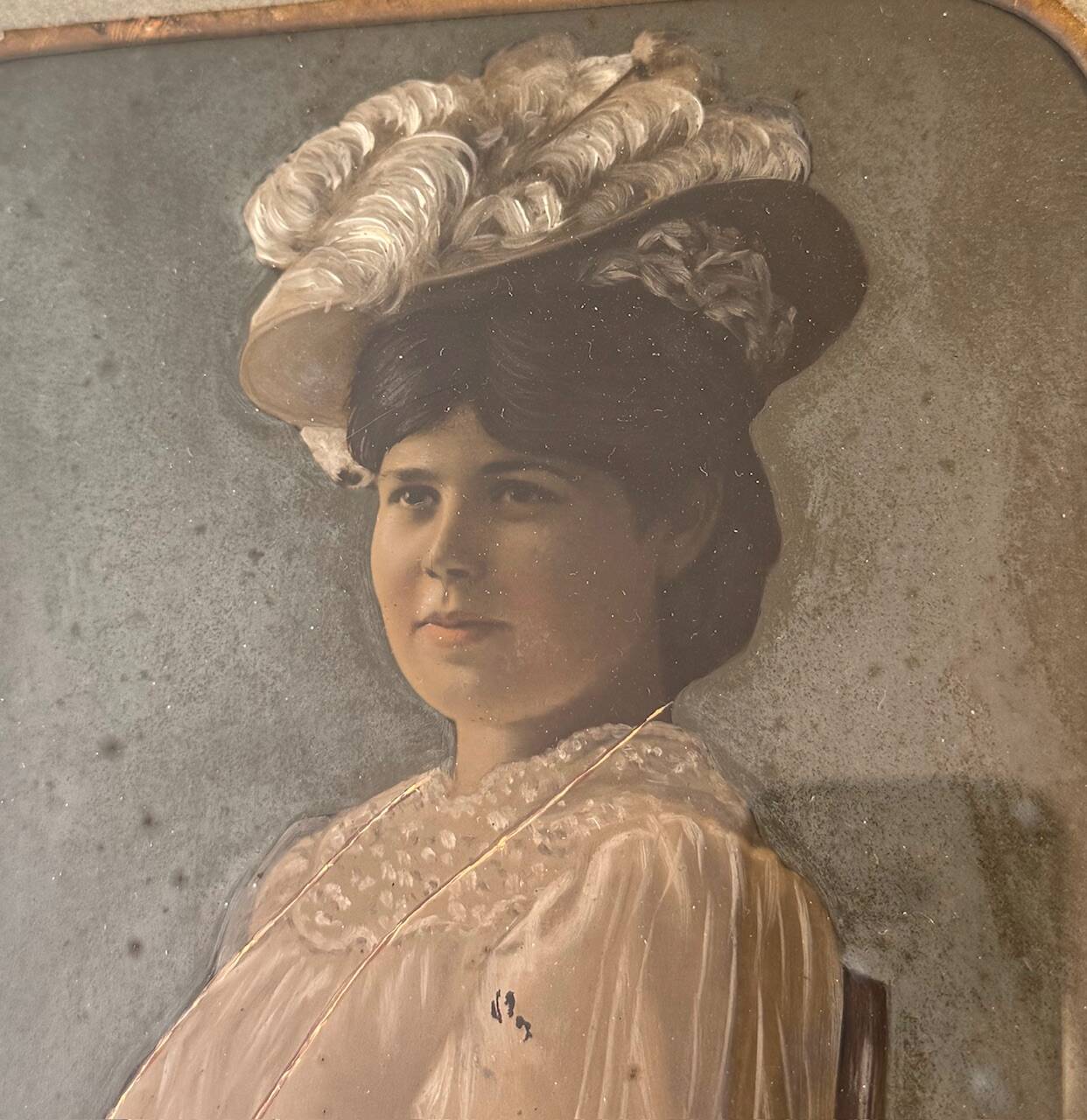 Old silver photograph, portrait, 19th century