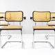 Set of Four Mid-Century Italian Modern Marcel Breuer B64 Cesca Chairs, 1970