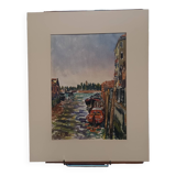 Watercolor Venice signed Rollier