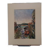 Watercolor Venice signed Rollier