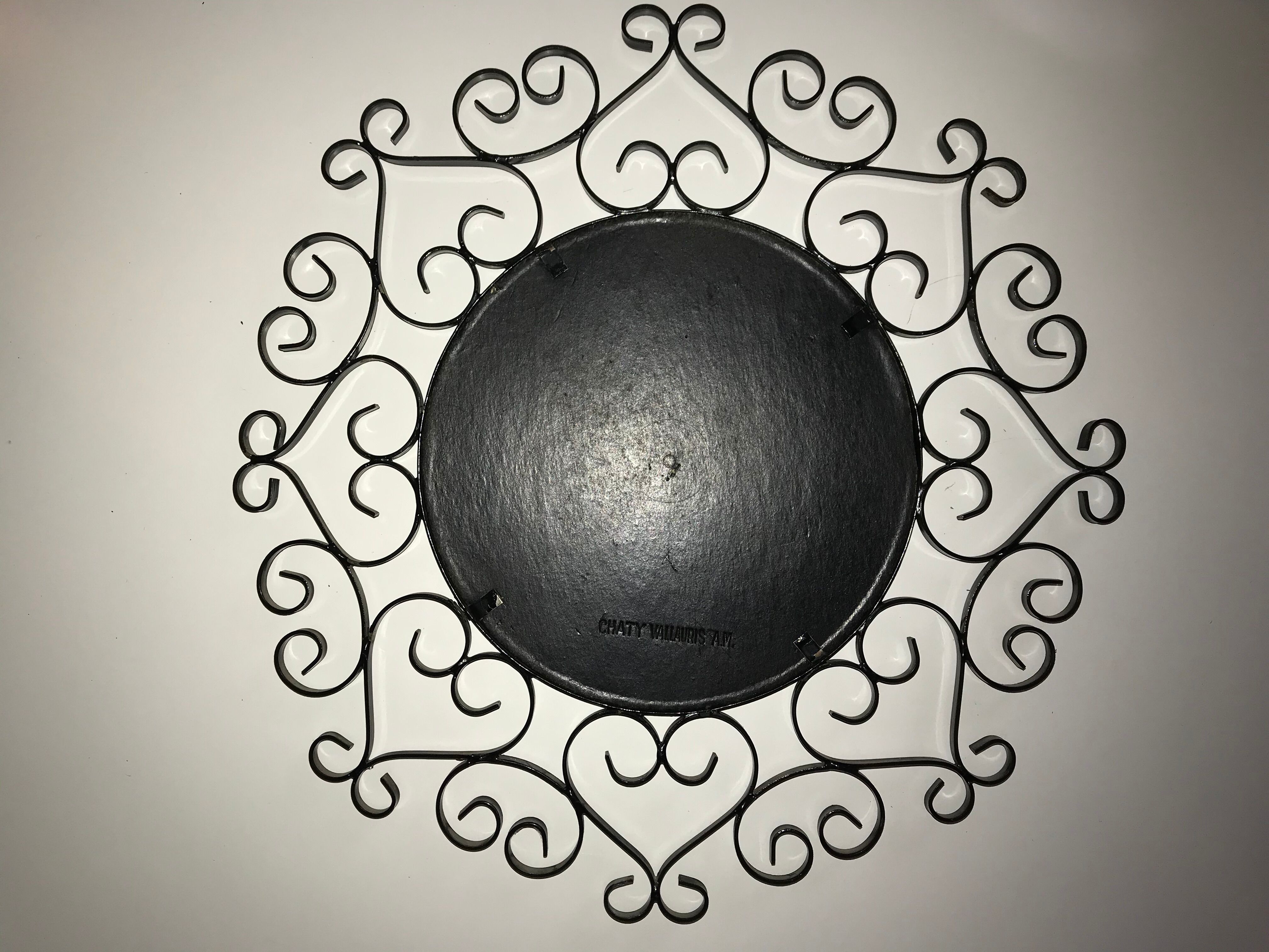 Chaty Vallauris wrought iron mirror, 37cm