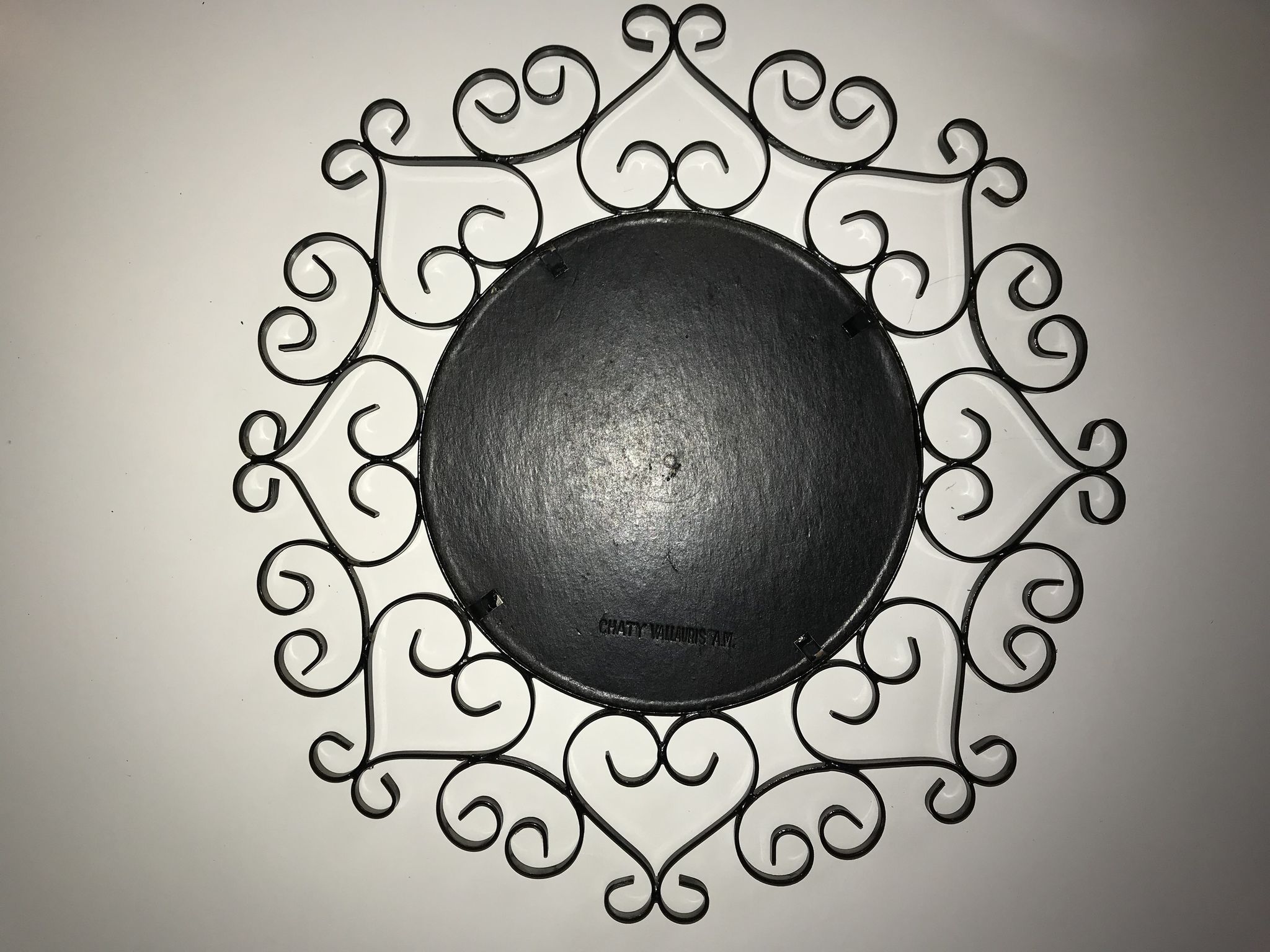 Chaty Vallauris wrought iron mirror 37cm