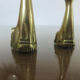 Couple of stylized cats in brass 70s