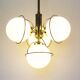 Lustre en verre laiton & opalin by Leola