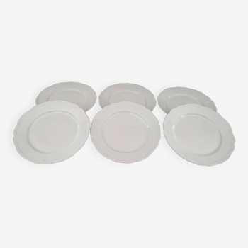 Lot de 6 assiettes à dessert en grès émaillé beige IKEA marli échancré