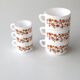 3 coffee cups and 3 lunch cups arcopal - vintage orange flower model