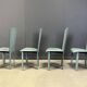 Postmodern green leather dining chairs, 1980s