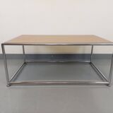 Vintage USM style coffee table in melamine and chrome metal