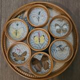 Rattan tray and coasters