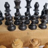 Antique Staunton Design Chess Set - Turned Wood Pieces (King 7cm)