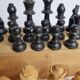 Antique Staunton Design Chess Set - Turned Wood Pieces (King 7cm)