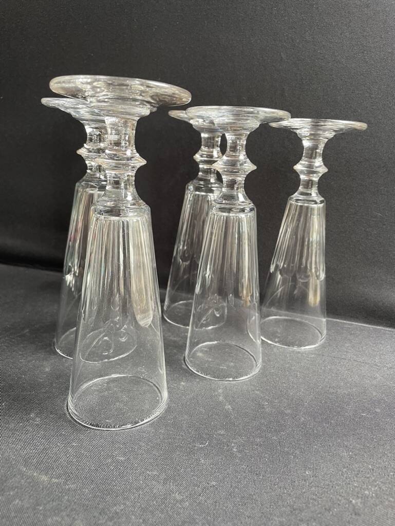 6 Baccarat Clermont 19th century champagne flutes