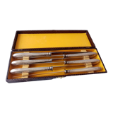 Box of 6 table knife steel blade and silver handle