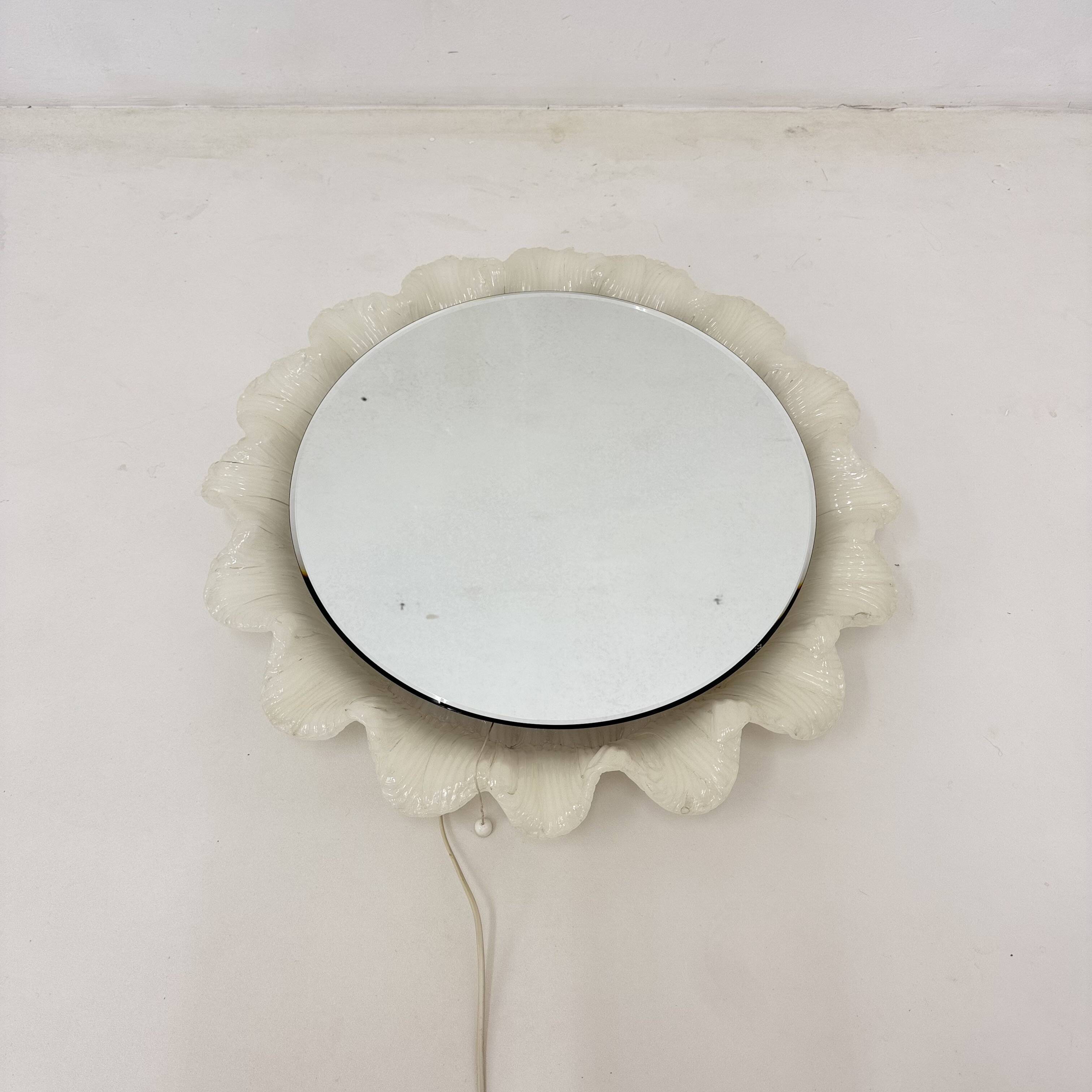 Vintage Lucite wall mirror with backlight , 1970’s , Germany