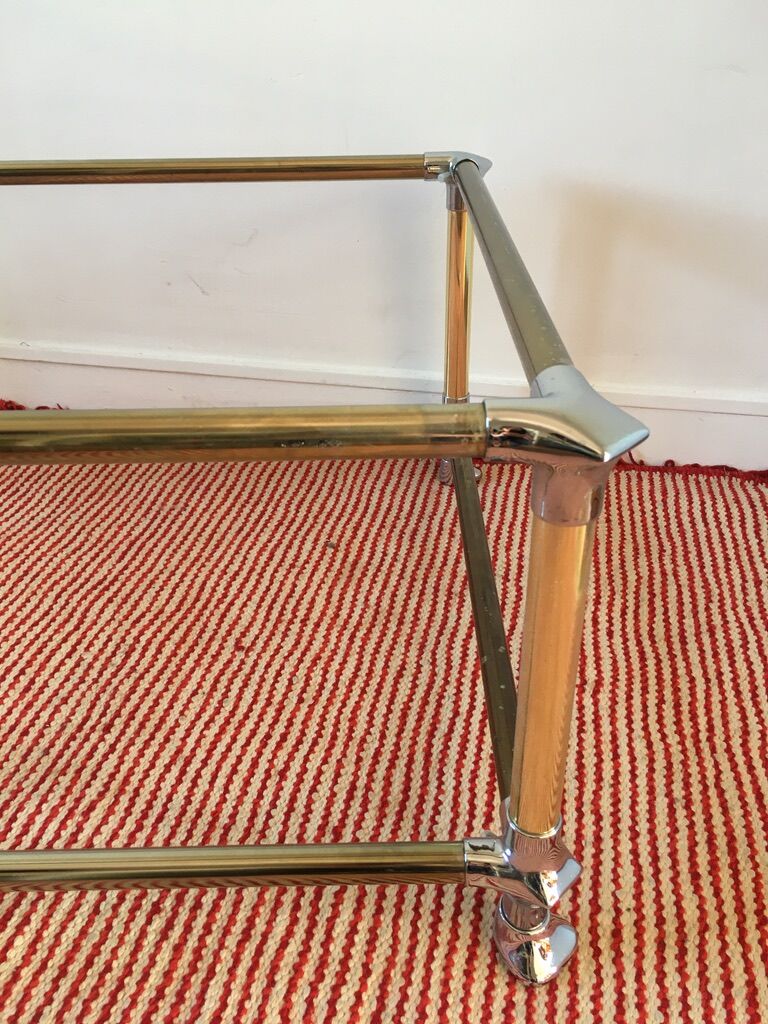 Table basse verre et miroir années 70/80