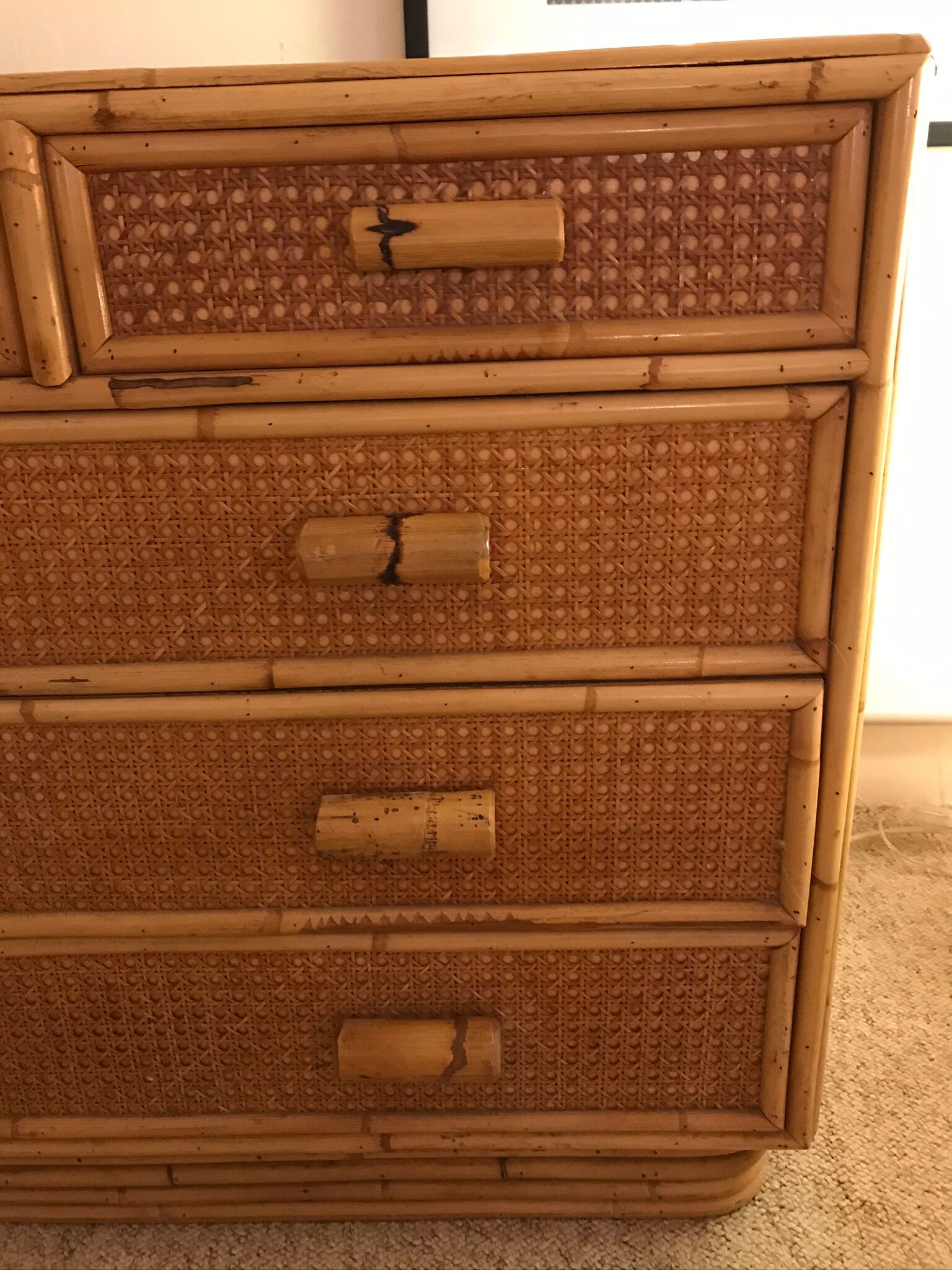 Rattan chest of drawers