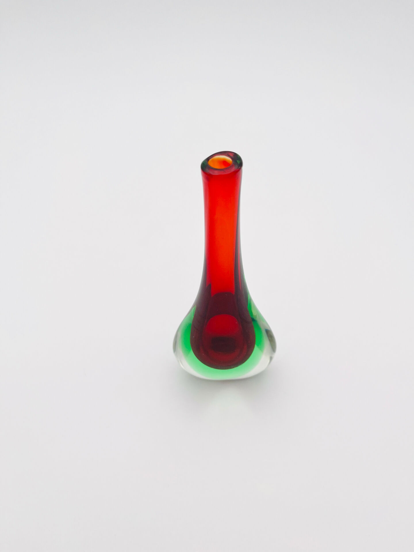 Murano Soliflore Vase - Flavio Poli - Sommerso Red Green 19cm
