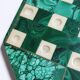 Octagonal solitaire in malachite and bakelite vintage 50s-60s