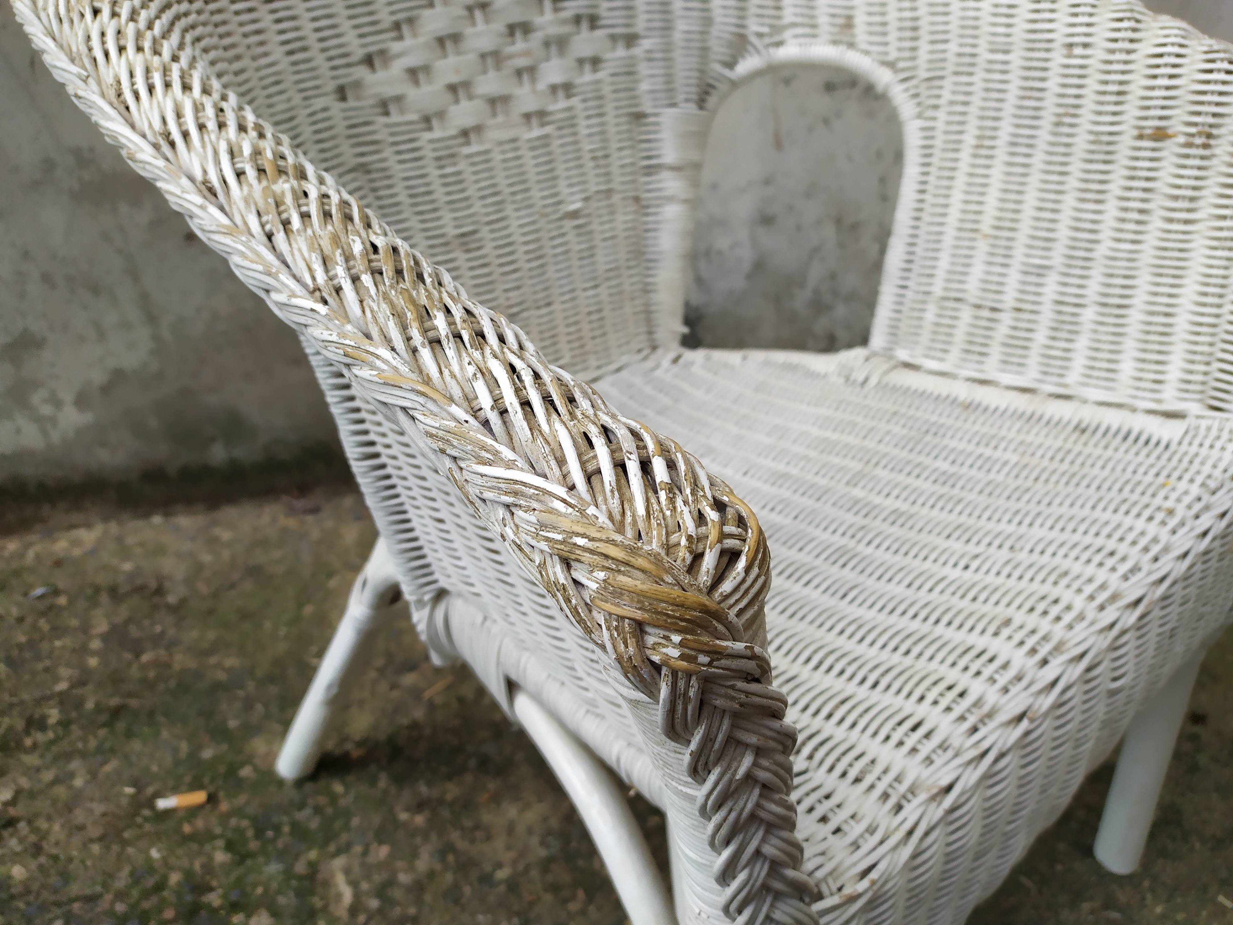 Pair of vintage rattan chairs