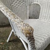 Paire de fauteuils en rotin vintage