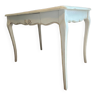 Table avec tiroir traversant chêne massif crème