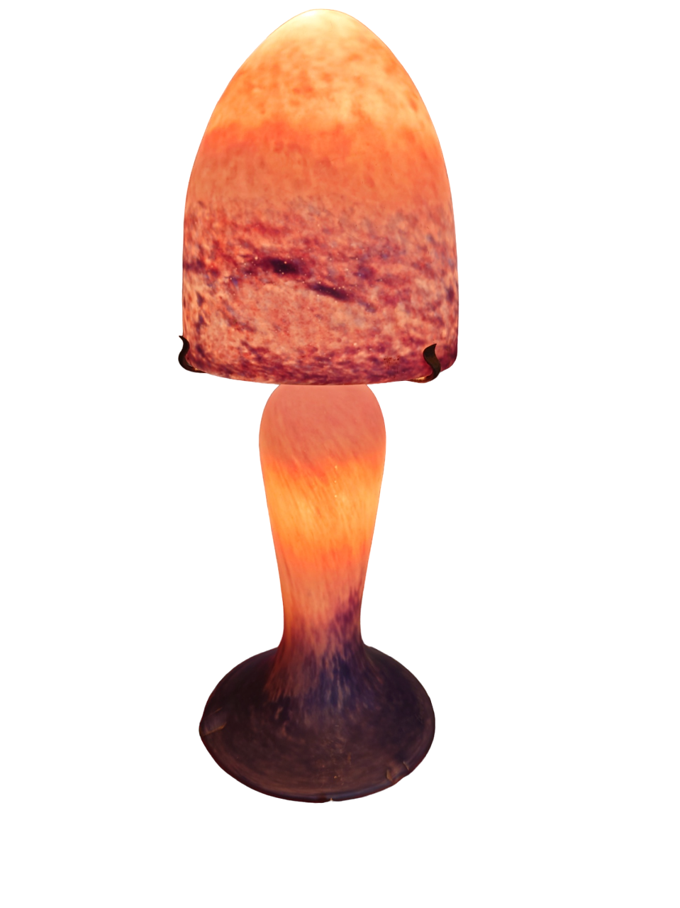 Lampe champignon en verre marmoréens 1930/1950
