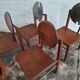 Set of 6 mid century Brutalist teak and steel dining chairs, 1960s