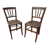Pair of antique wooden bistro chairs