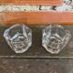Paire de bougeoirs ancien covetro design verre moulé italy 60’s vintage