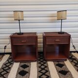 Pair of rattan bedside tables
