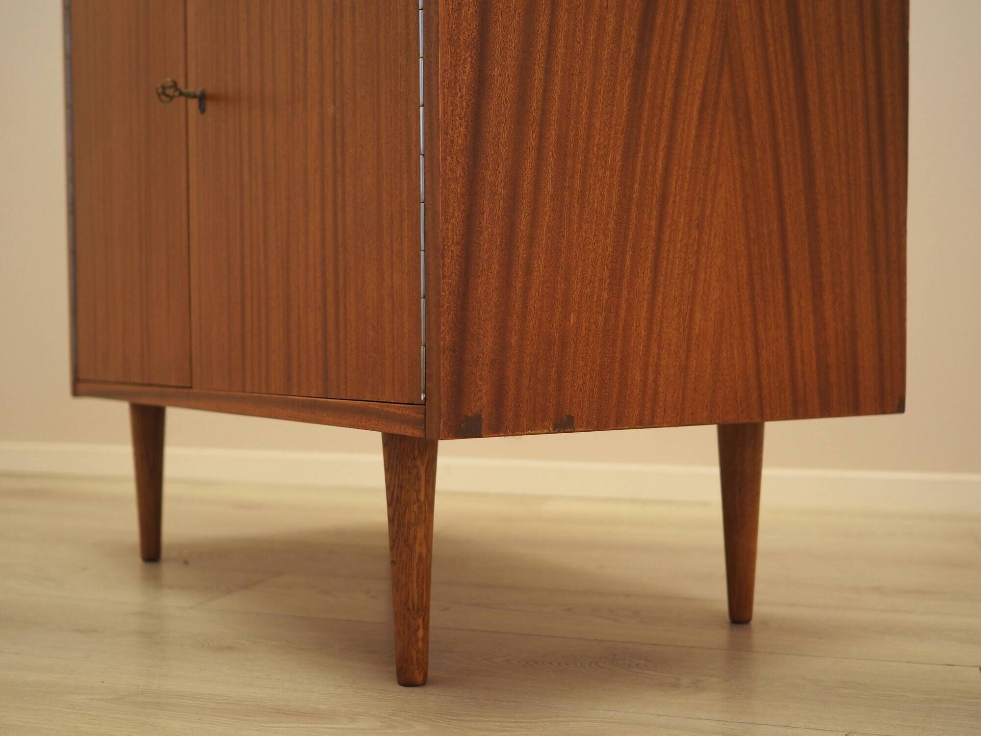 Mahogany Cabinet with Lock Meblosprzęt Poland 1970s