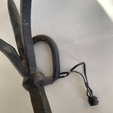 Wrought iron wall lights.