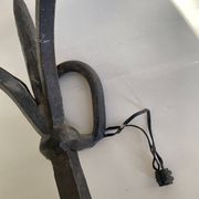 Wrought iron wall lights.