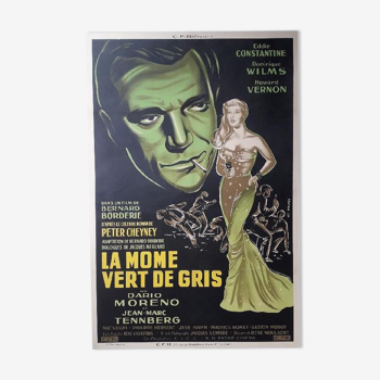 Affiche cinéma originale "La Mome vert de gris" Dominique Wilms, Eddie Constantine 80x120cm 1953