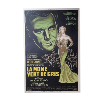 Affiche cinéma originale "La Mome vert de gris" Dominique Wilms, Eddie Constantine 80x120cm 1953