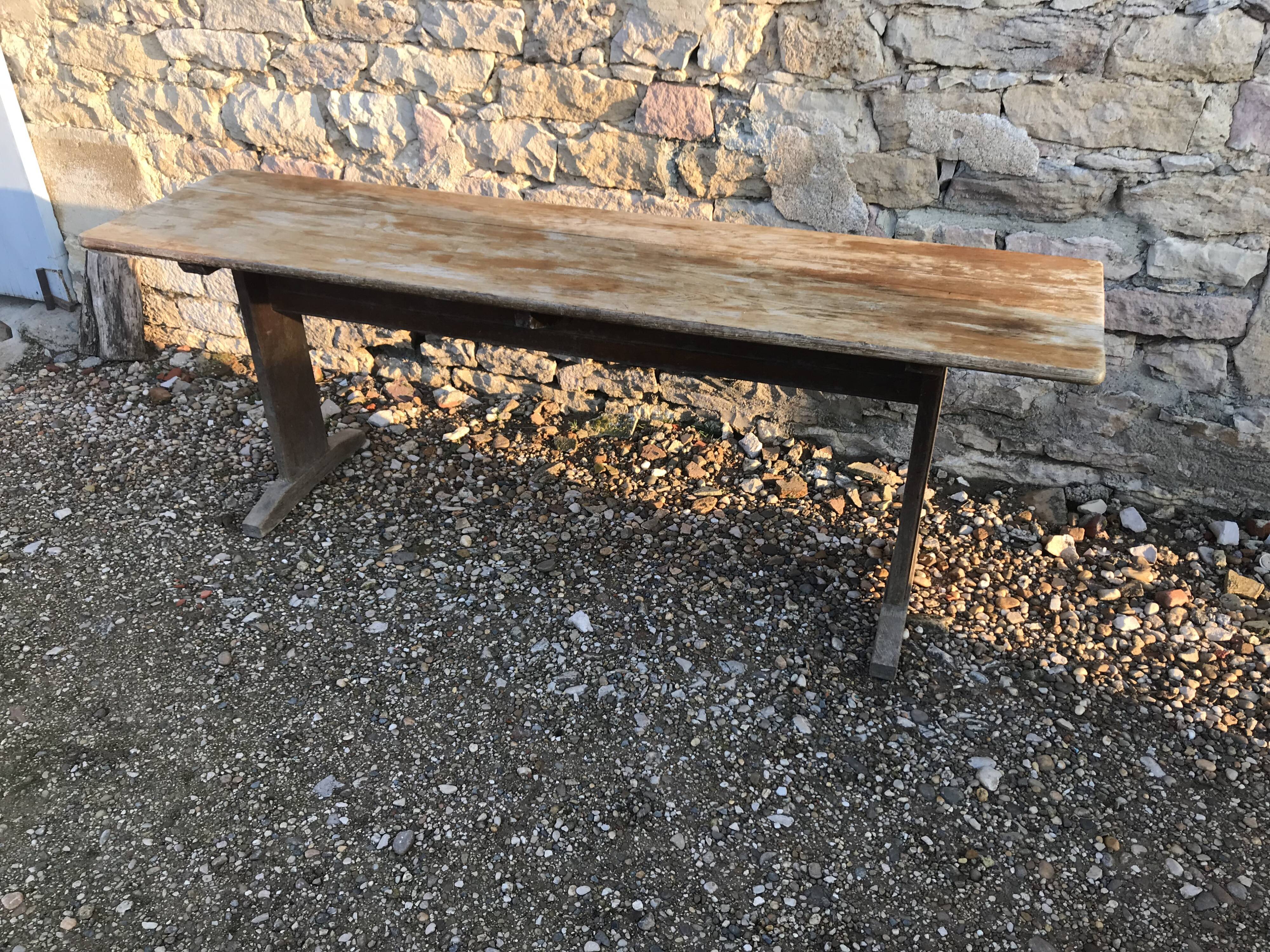 Farm table art deco oak bistro