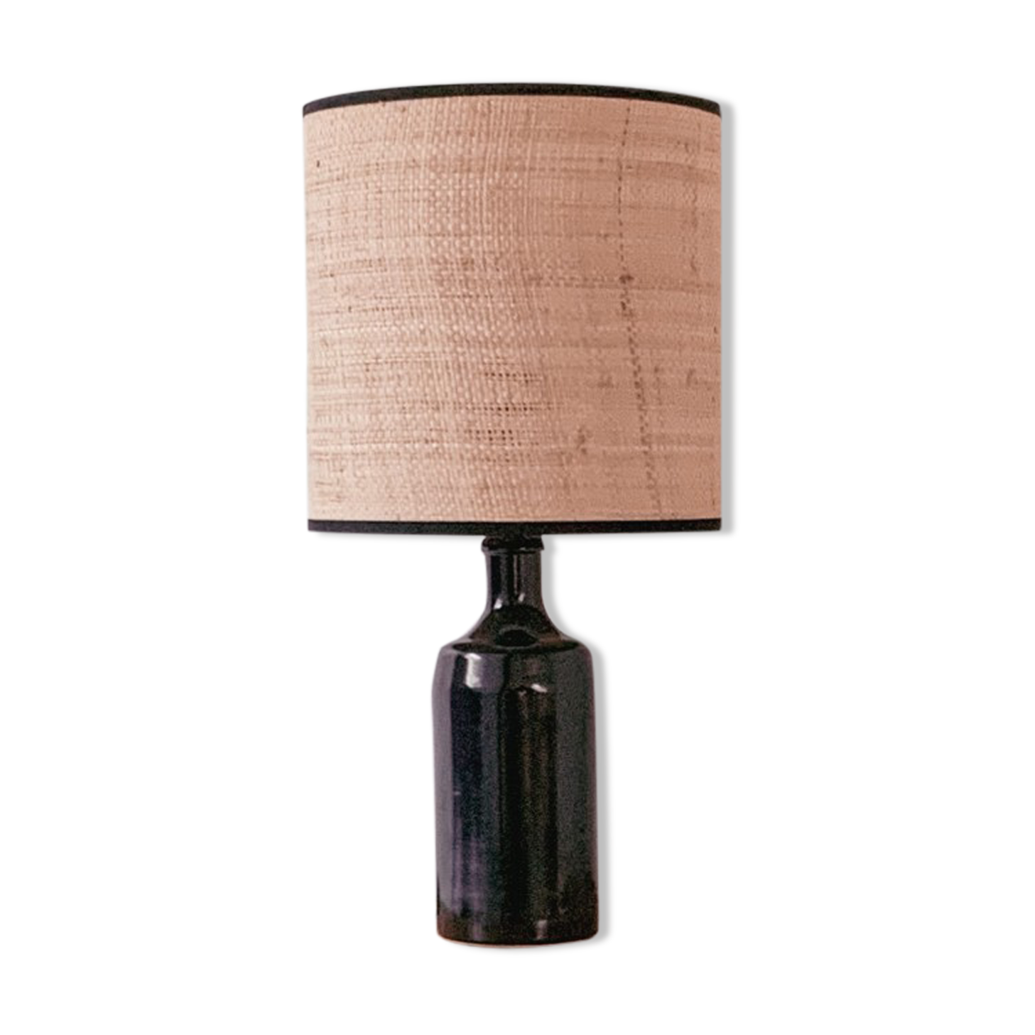 Sandstone and rabane lamp