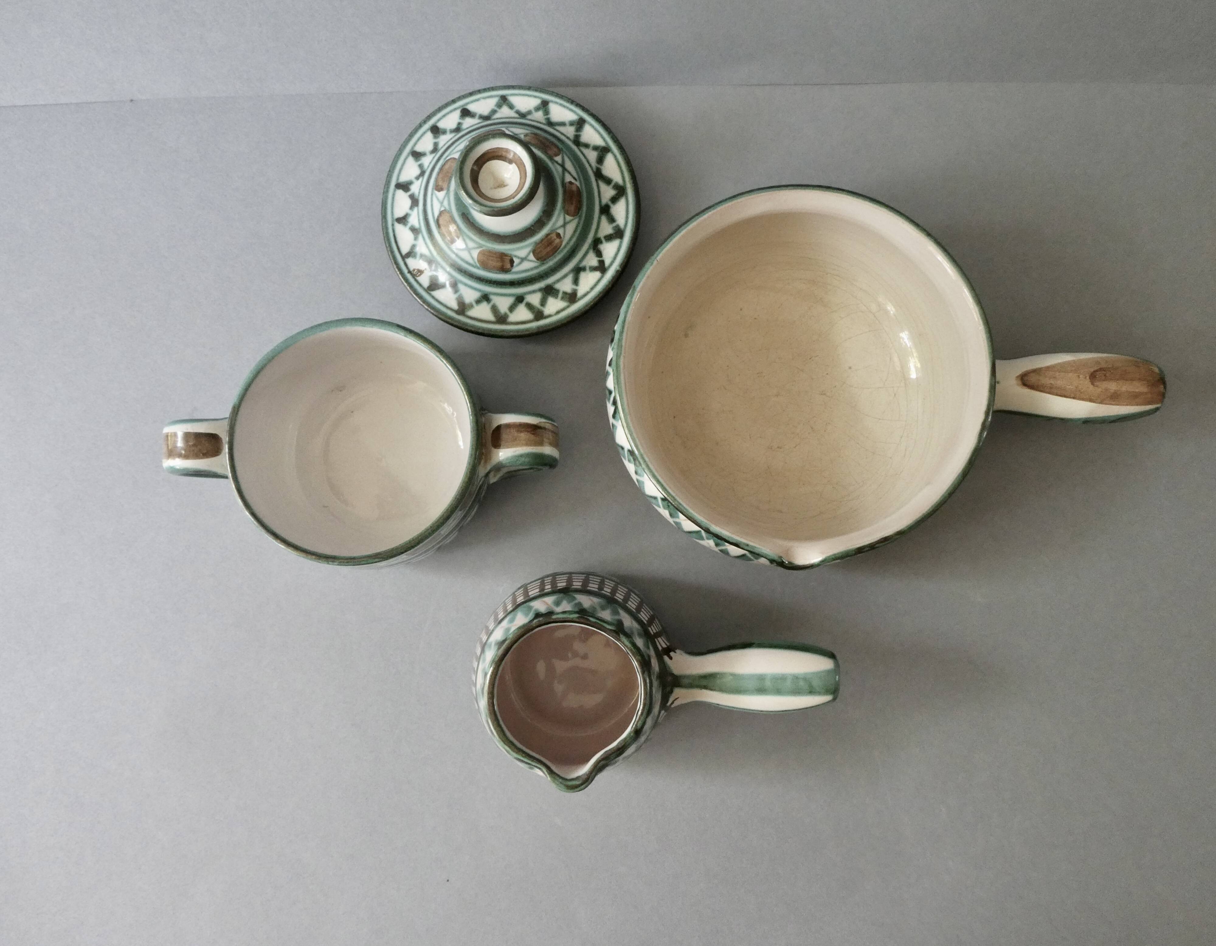 Pots, sucrier en céramique robert picault vallauris