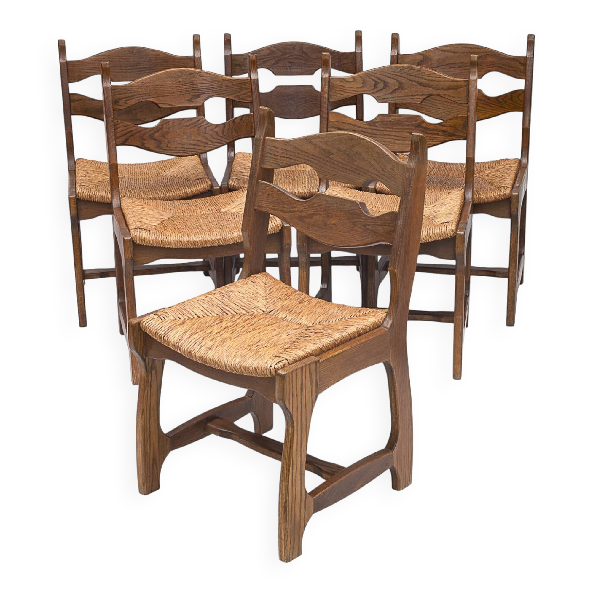 Set of 6 chairs by Guillerme and Chambron