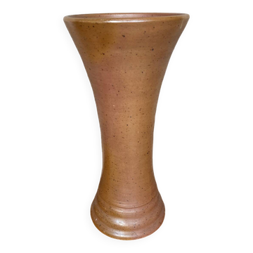 Old Large Model Vase Stoneware Brown Beige 60s Vintage