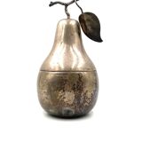 Modern silver-plated Pear wine cooler / ice bucket, Teghini Firenze Italy 1970s
