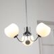 Vintage italian chrome and opaline chandelier, 70s