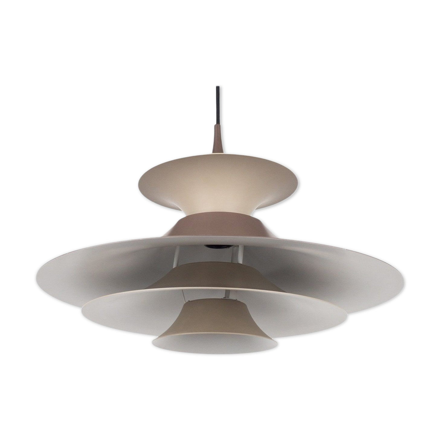 Danish vintage pendant lamp Radius by Erik Balslev, Fog og Morup, 1977