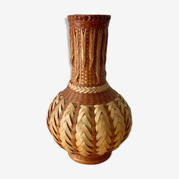 Vase fibres naturelles tressées