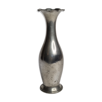 Vase soliflore vintage en étain 95%, 23 cm