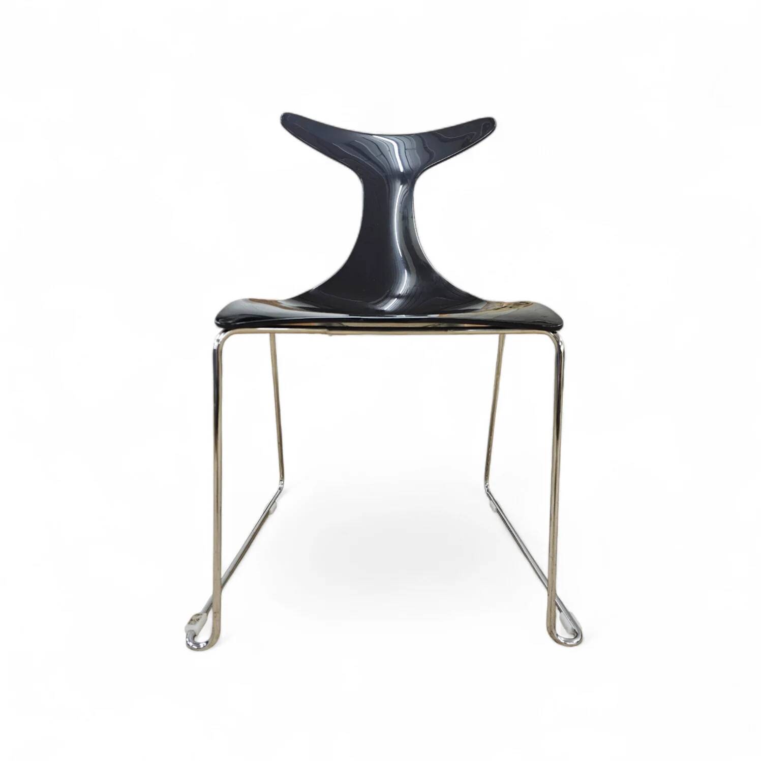 6 x Delfy chair by Gino Carollo for Ciacci Kreaty / Italy 1990s / 2 x red - 4 x black